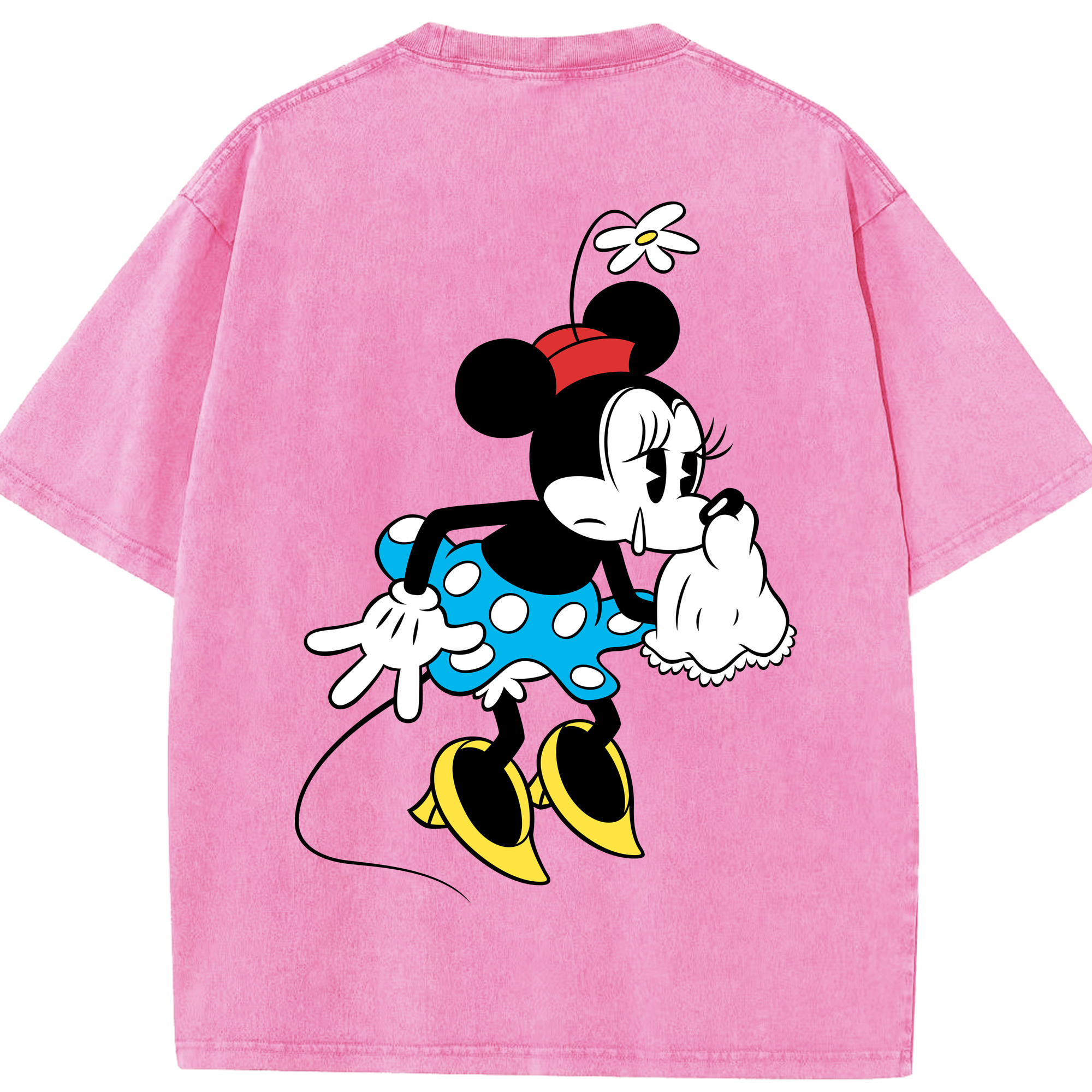 （画像用） ミッキーマウス Mickey Mouse 綿100% ヴィンテージ風 半袖Tシャツ（背面プリント）